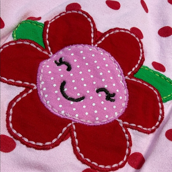 Pink and Red Polka Dot Baby Romper - Picture 3 of 5